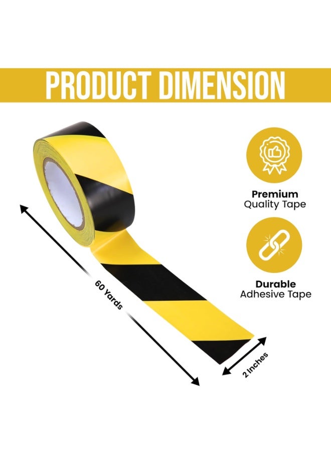 LYNLYN 4 Rolls Hazard Tape, Safety Warning Stripe Tape for Floor Marking, Waterproof, Tear-Resistant, Heavy Duty Adhesive for Stairs, Floors, Pipes, and Hazardous Areas (48mm x 18m) - Image 5